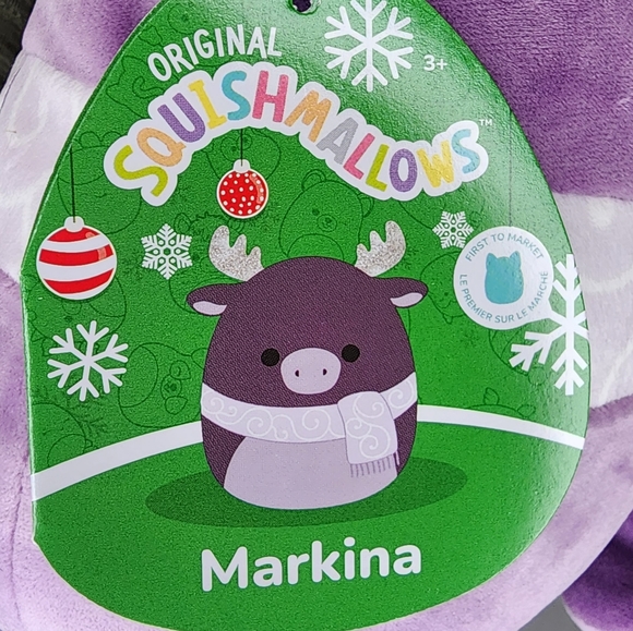 🎄 MARKINA 🫎 FTM ☆ Purple Moose Christmas 2023 Original Squishmallow ☆》NWT《☆ - Picture 2 of 8